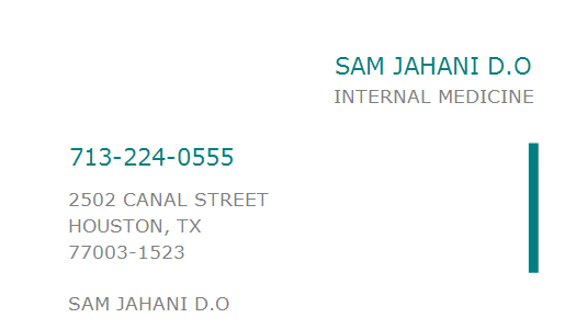Sam Jahani Business Card