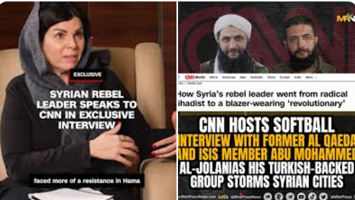 CNN is the symbol of zero class, uneducated, & racist entity with their softball interview with new leader of Syria who is a member of Al-Qaeda, al-Nusra Front, or Mickey Mouse HTS.