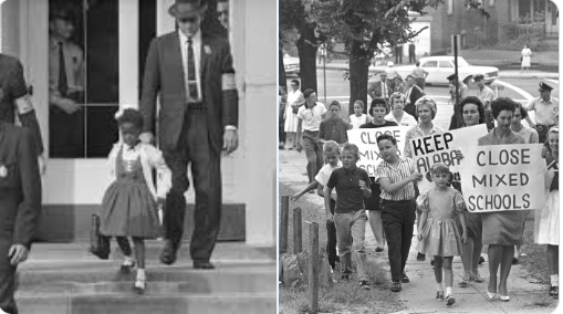 When I was a kid I was in the USA and I would never forget few pictures of US civil rights movements and the first six year old non-white entered to a white school and the world has chang